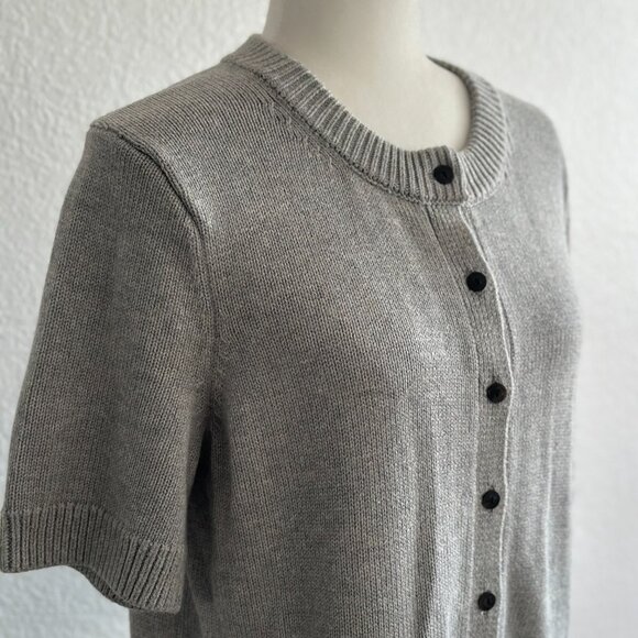 Abercrombie & Fitch Short-Sleeve Button-Up Cardigan – Gray – Size M - Picture 3 of 8